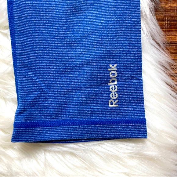 Reebook Workout Ready Mesh Capri Blue Fitted Fit Leggings Size XS EUC - Picture 2 of 4